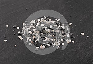 Gravel Pile, Grey Coarse Sand, Fine Granular Stones, Grit Sand, Small Grey Rock Texture