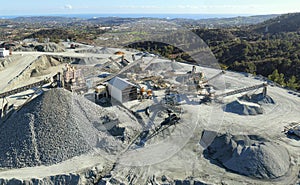 Gravel quarry and stone crushing and screening plant