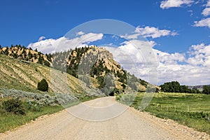 Gravel Ranch Road in Wyoming photo