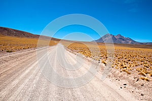 Gravel road in Atacama desert, Chile