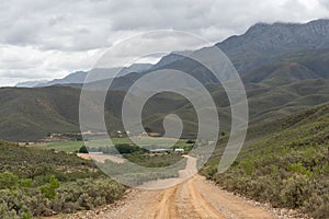 Gravel road between the Cango Caves and Calitzdorp
