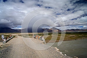 Gravel road in Central Tibet