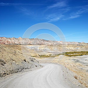 Gravel road in Cottonwood Canyon, Utah. photo