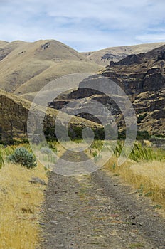Gravel road through desert