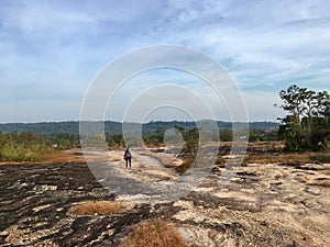 Gravel road, hard and difficult way in forest