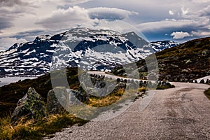 Gravel road on Hardangervidda, Norway