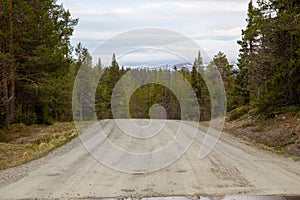 Gravel road in Harjedalen Sweden