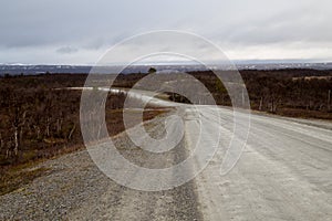 Gravel road in Harjedalen Sweden