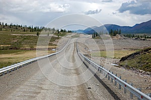 Gravel road at Kolyma state highway