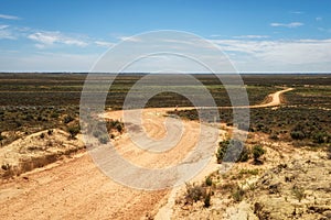 Gravel road through the Mungo National Park, New South Wales, Au