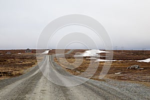 Gravel road over Flatruet Harjedalen Sweden