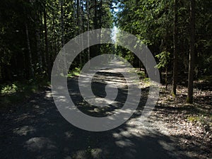 Gravel road with shadows