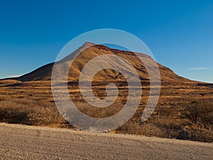 Gravel road and table mountain