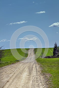 Gravel road to the hill