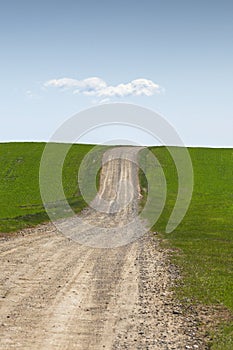 Gravel road to the hill