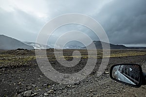 On the gravel road to LangjÃ¶kull area/ Geitlands, Iceland