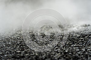 gravel texture floor with mist or fog. Light, dark and gray abstract gravel texture for display products