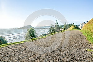 Gravel track or walkway around and up Mount Maunganui, Tauranga