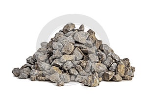 Gravel on white background