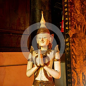 Graven image in Wat Phra Sing, Chiang Mai, Thailand