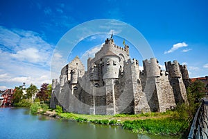 Gravensteen castle in Ghent, Belgium, Europe