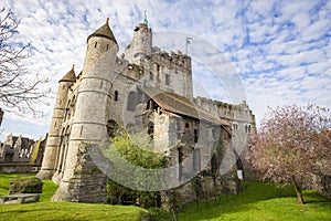 Gravensteen Castle in Ghent, Flanders, Belgium