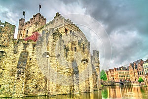 The Gravensteen, a medieval castle in Ghent, Belgium