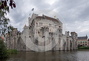 Gravensteen medieval stone castle, Ghent, Belgium