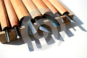 Graver chisels in the white