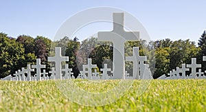 Graves in the American mlitary cemetary in Luxembourg