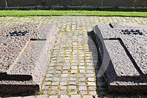 Graves of German militairy Cemetery Pordoi, Italy