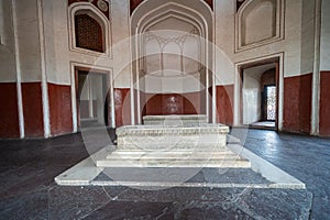 Graves inside of Humayan Tomb in New Delhi India