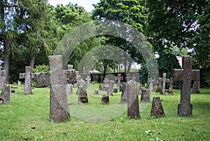 Graves at old cemetery of St. Brigitta convent in Pirita region, Tallinn