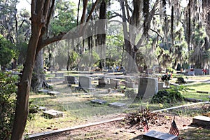Graves in Cemetery in Savannah