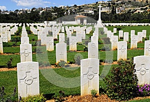 Graves in the war cemetery