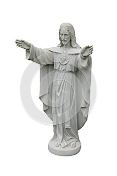 Graveside Marble Statue.