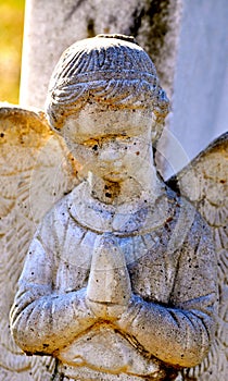 Gravesite - Angel - closeup made of stone