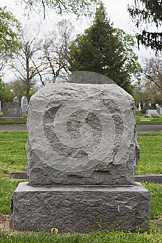 A gravesite tombstone blank