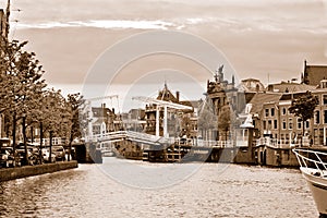 Gravestenenbrug, the famous draw bridge in Haarlem