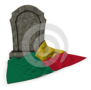 Gravestone and flag of benin