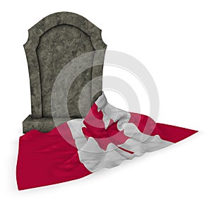 Gravestone and flag of canada
