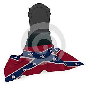 Gravestone and flag of the Confederate States of America