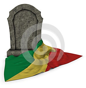 Gravestone and flag of the congo