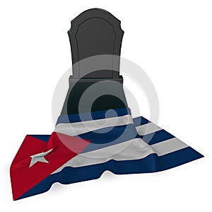 Gravestone and flag of cuba