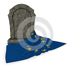 Gravestone and flag of the european union