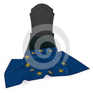 Gravestone and flag of the european union