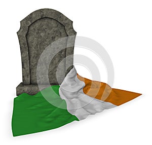Gravestone and flag of ireland