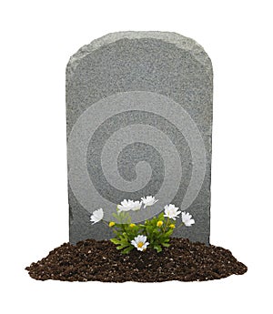 Gravestone and Flowers