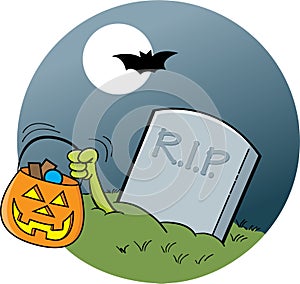 Gravestone in the Moonlight