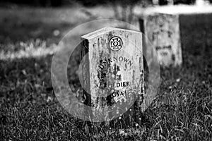 Gravestone for Unknown CSA Soldier BW